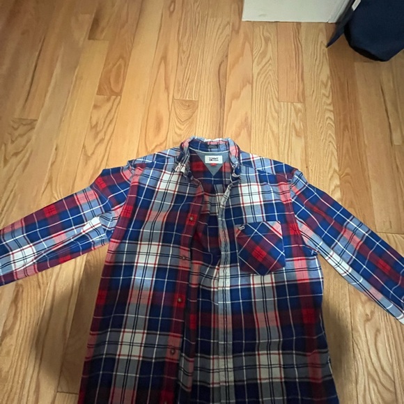 Tommy Hilfiger Men's Plaid Shirt - Blue, Red, White - Picture 3 of 4